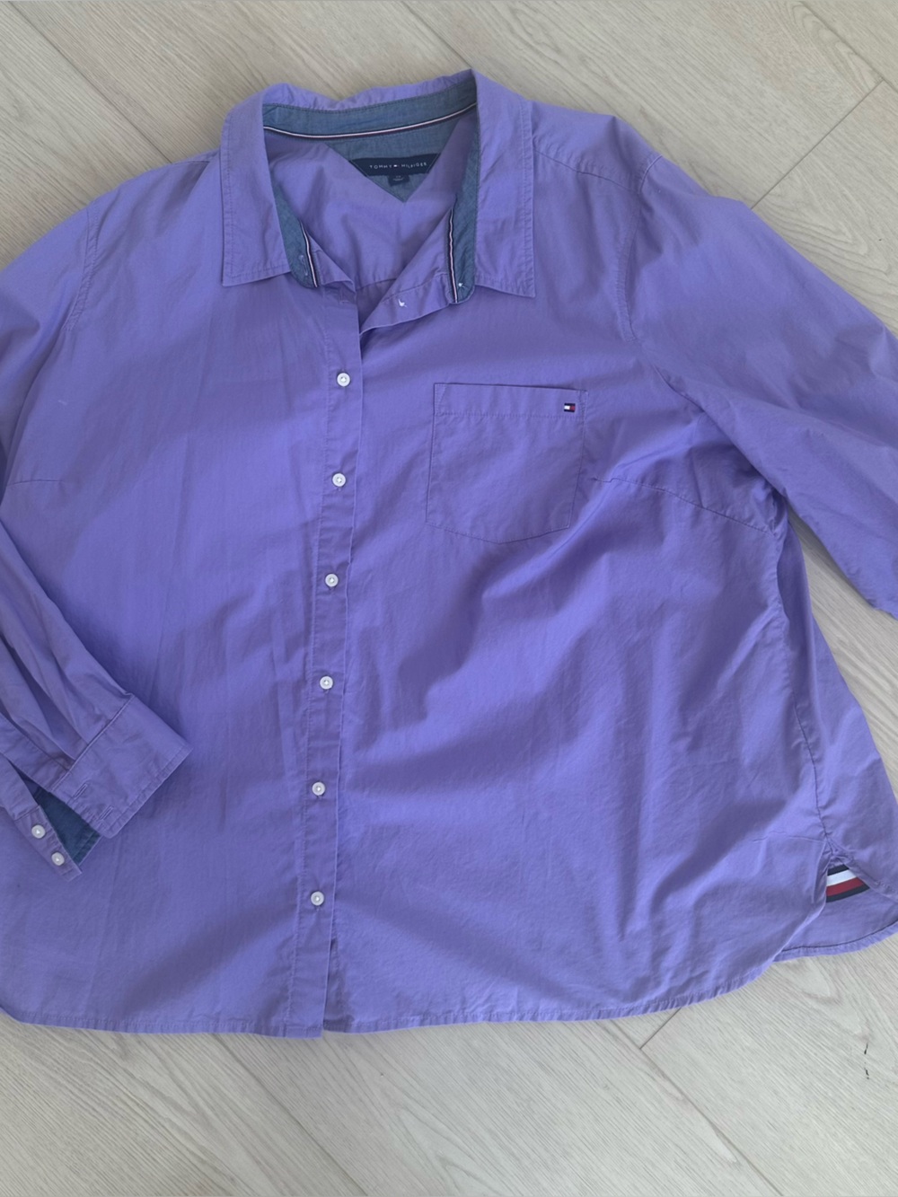 Tommy Hilfiger Purple Long-Sleeve Button-Down Shirt